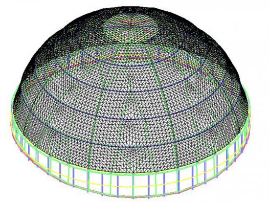 PTFE fiberglass Dome Tensile Roof