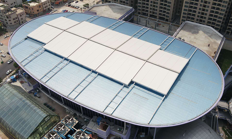 Aérienne Vidéo de toit Rétractable Structure de Zhongshan HuiFeng centre Commercial